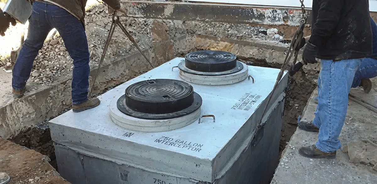 Grease trap installation for a commercial property drainage system in Charleston, SC